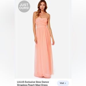 Lulus Exclusive Slow Dance Strapless Peach Maxi Dress
